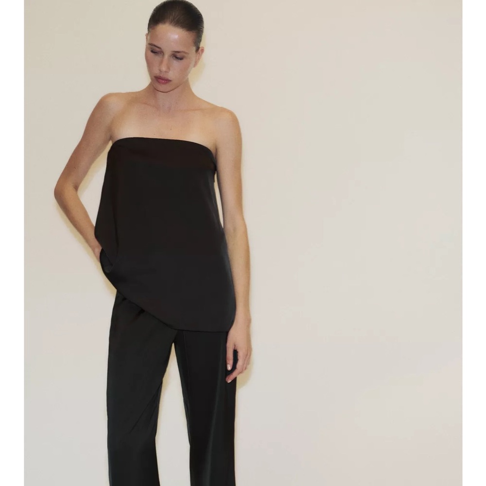 Zara Elegant Black Tube Top